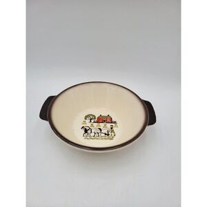 Vintage Metlox Poppytrail Colonial Heritage Brown Vegetable Serving Bowl Handles